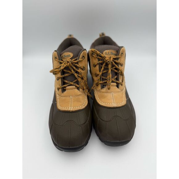 L.L. Bean Mens Tan Brown Leather Low Waterproof Dri Lex Duck Boots Size 10 - Picture 2 of 9